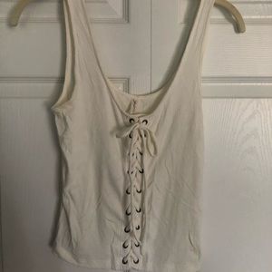 Sabrina Carpenter Lace Up Front Tank